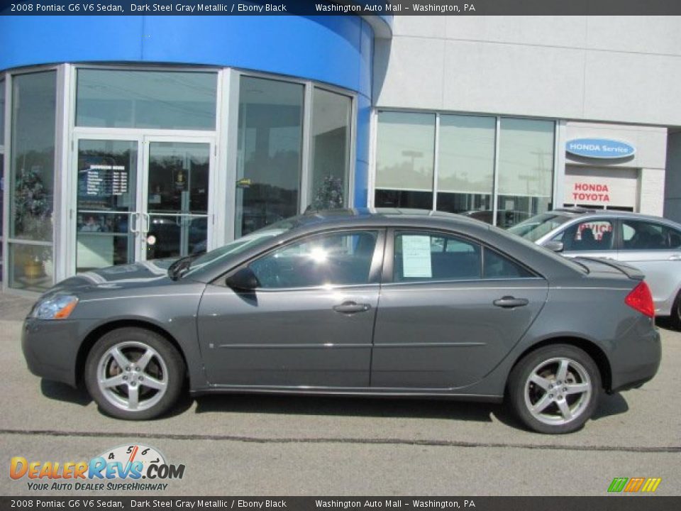 2008 Pontiac G6 V6 Sedan Dark Steel Gray Metallic / Ebony Black Photo #3