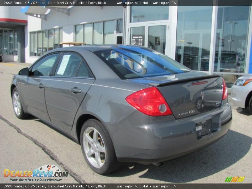 2008 Pontiac G6 V6 Sedan Dark Steel Gray Metallic / Ebony Black Photo #6