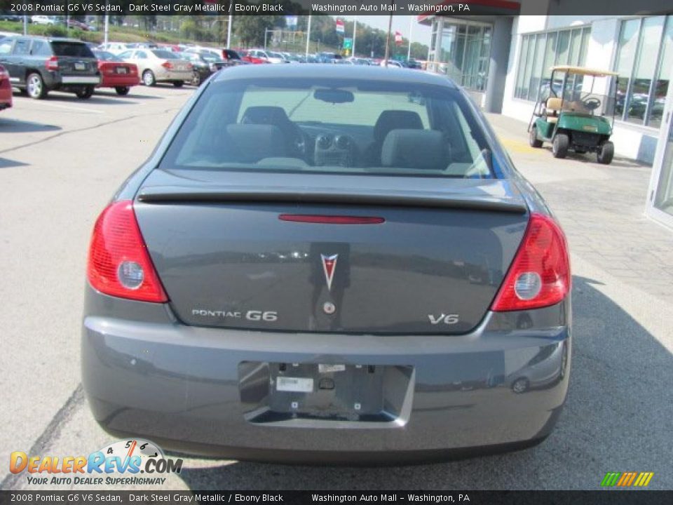 2008 Pontiac G6 V6 Sedan Dark Steel Gray Metallic / Ebony Black Photo #7