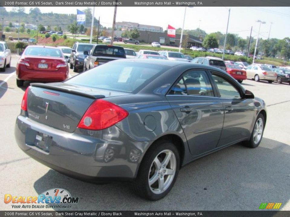 2008 Pontiac G6 V6 Sedan Dark Steel Gray Metallic / Ebony Black Photo #8