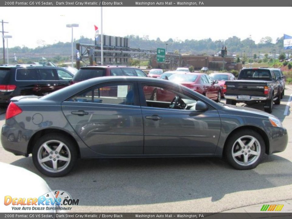 2008 Pontiac G6 V6 Sedan Dark Steel Gray Metallic / Ebony Black Photo #9