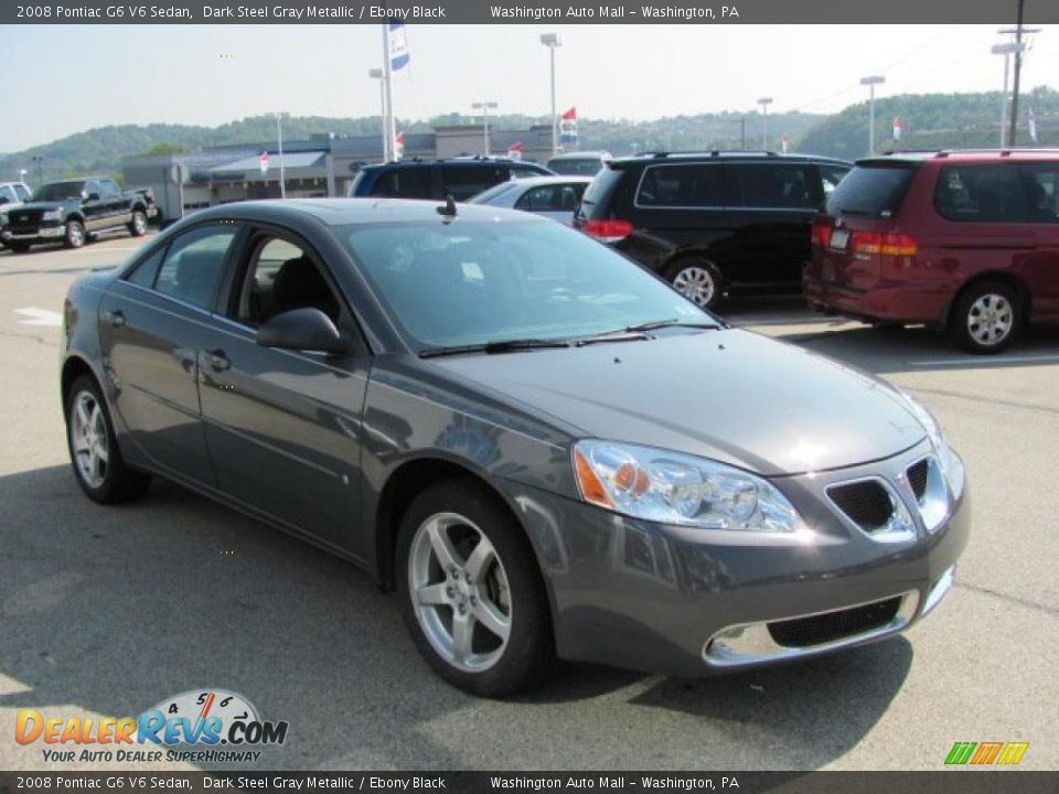 2008 Pontiac G6 V6 Sedan Dark Steel Gray Metallic / Ebony Black Photo #10