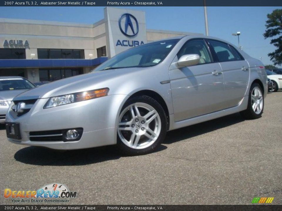 2007 Acura TL 3.2 Alabaster Silver Metallic / Taupe Photo #2
