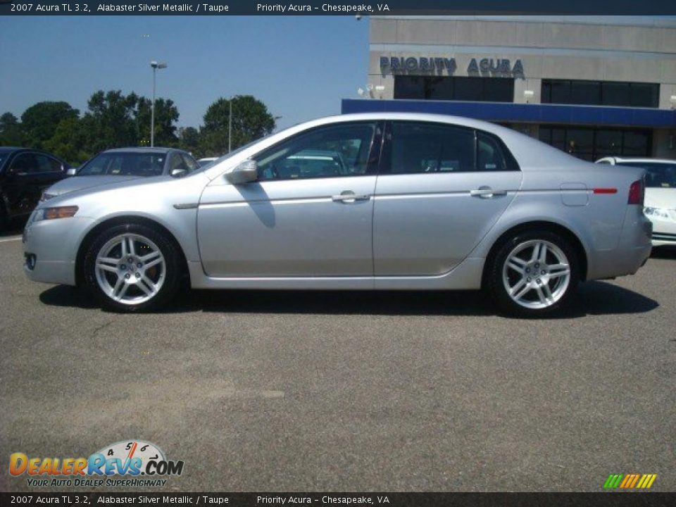 2007 Acura TL 3.2 Alabaster Silver Metallic / Taupe Photo #3