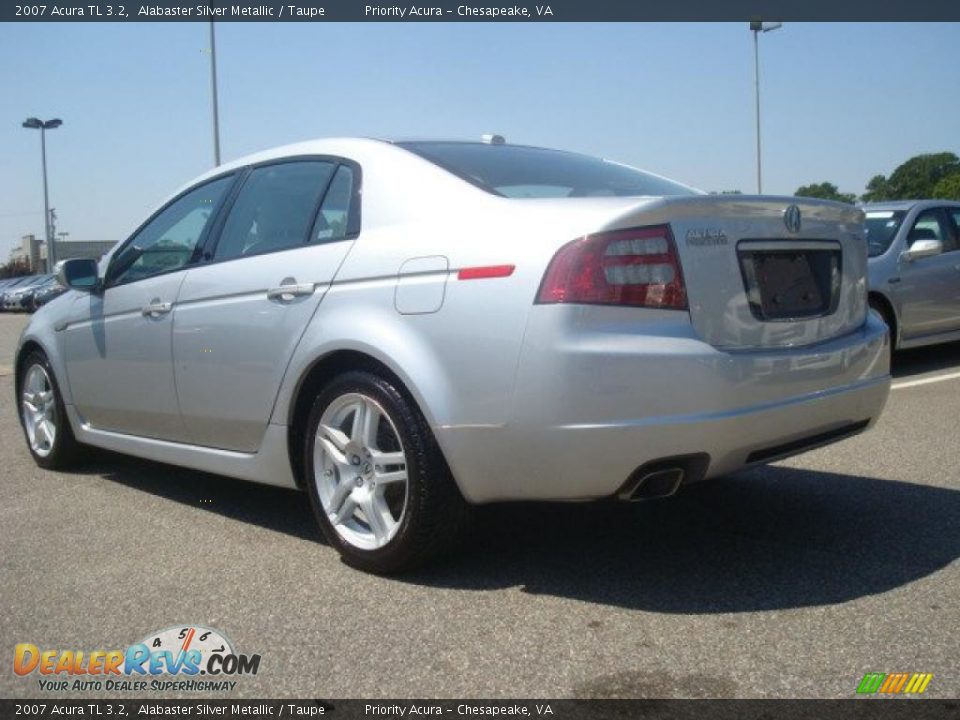 2007 Acura TL 3.2 Alabaster Silver Metallic / Taupe Photo #4