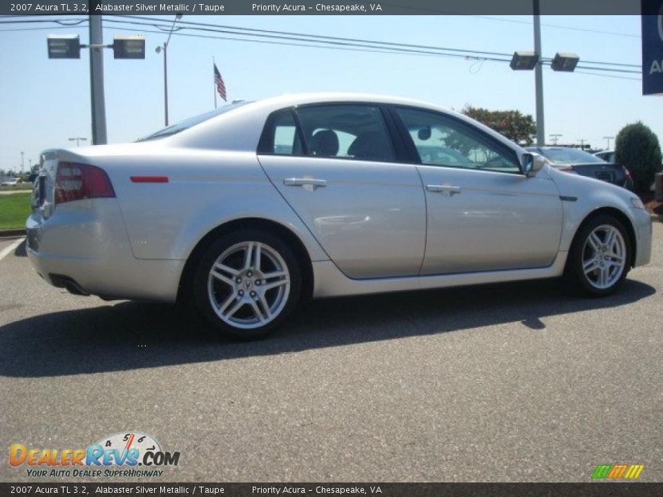 2007 Acura TL 3.2 Alabaster Silver Metallic / Taupe Photo #5