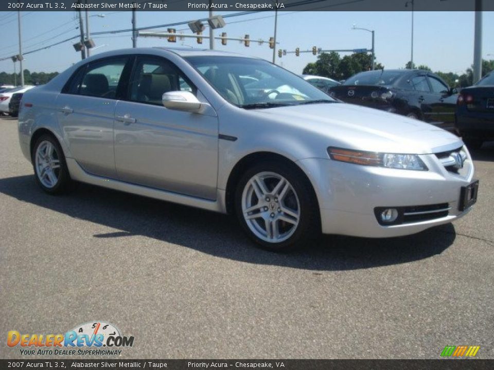 2007 Acura TL 3.2 Alabaster Silver Metallic / Taupe Photo #6