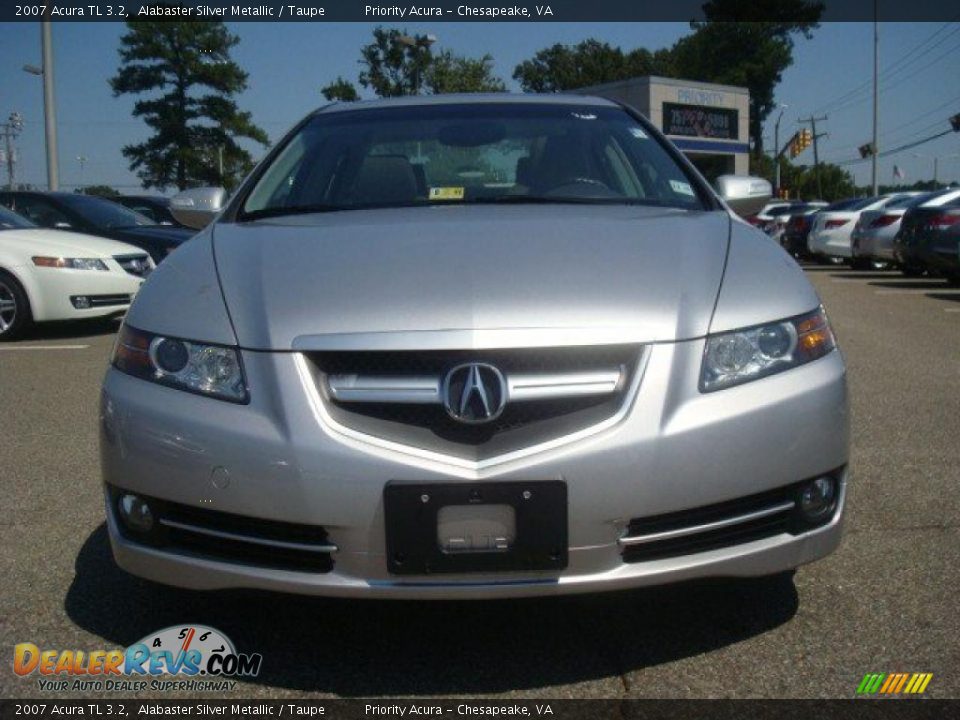 2007 Acura TL 3.2 Alabaster Silver Metallic / Taupe Photo #7