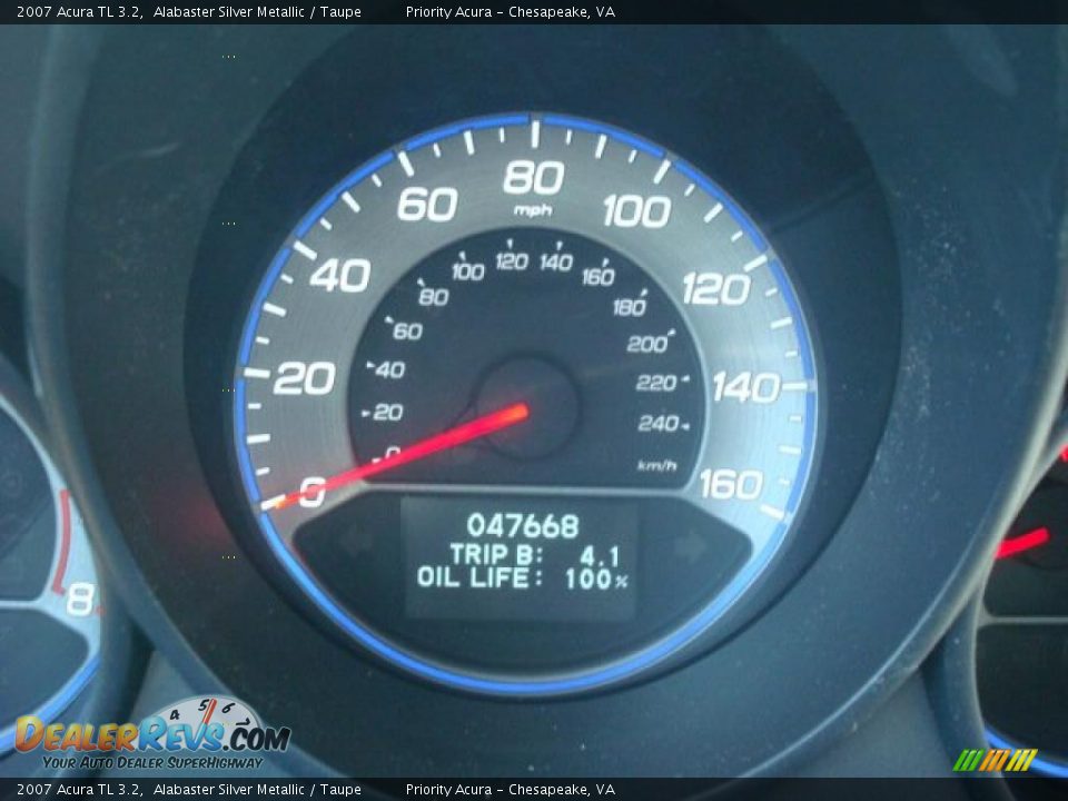 2007 Acura TL 3.2 Alabaster Silver Metallic / Taupe Photo #15