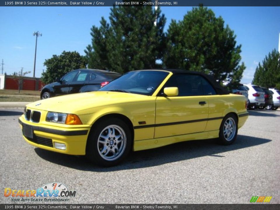 1995 BMW 3 Series 325i Convertible Dakar Yellow / Grey Photo #2
