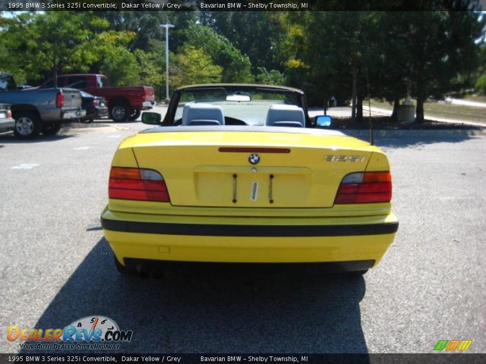 1995 BMW 3 Series 325i Convertible Dakar Yellow / Grey Photo #5