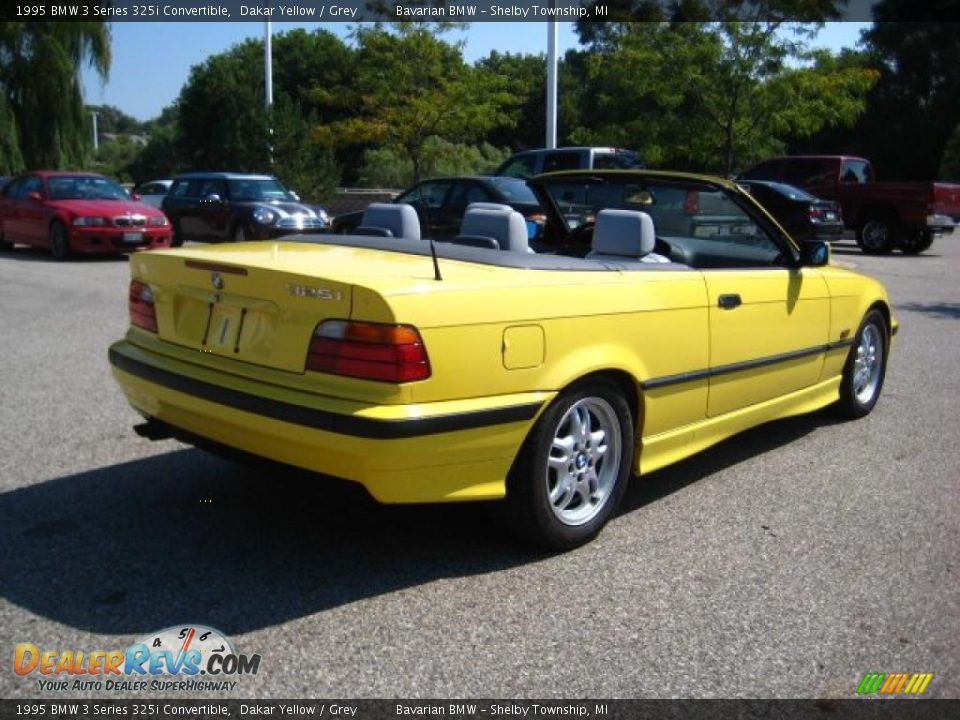 1995 BMW 3 Series 325i Convertible Dakar Yellow / Grey Photo #6