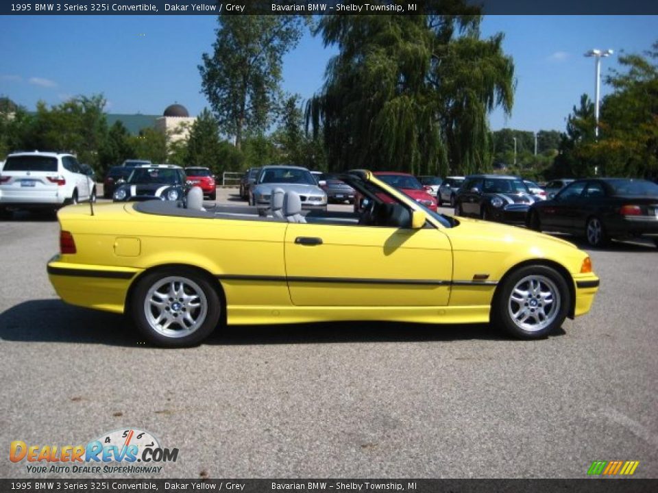 1995 BMW 3 Series 325i Convertible Dakar Yellow / Grey Photo #7
