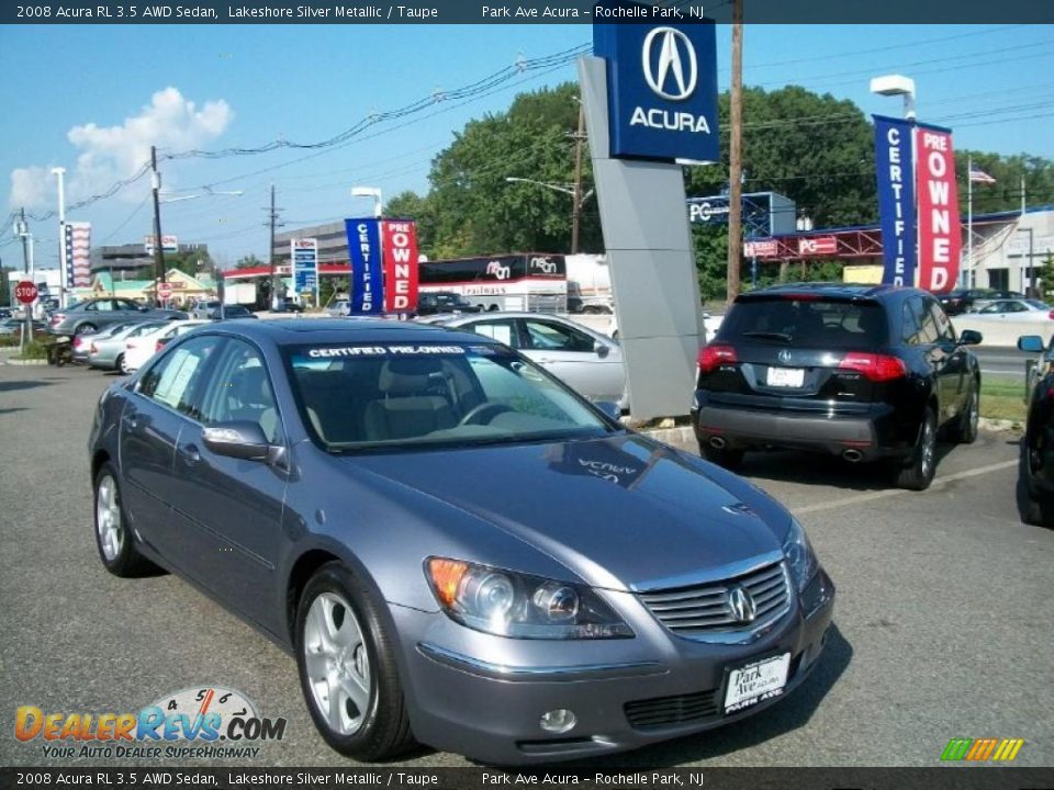 2008 Acura RL 3.5 AWD Sedan Lakeshore Silver Metallic / Taupe Photo #1
