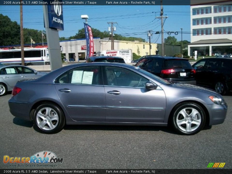 2008 Acura RL 3.5 AWD Sedan Lakeshore Silver Metallic / Taupe Photo #2