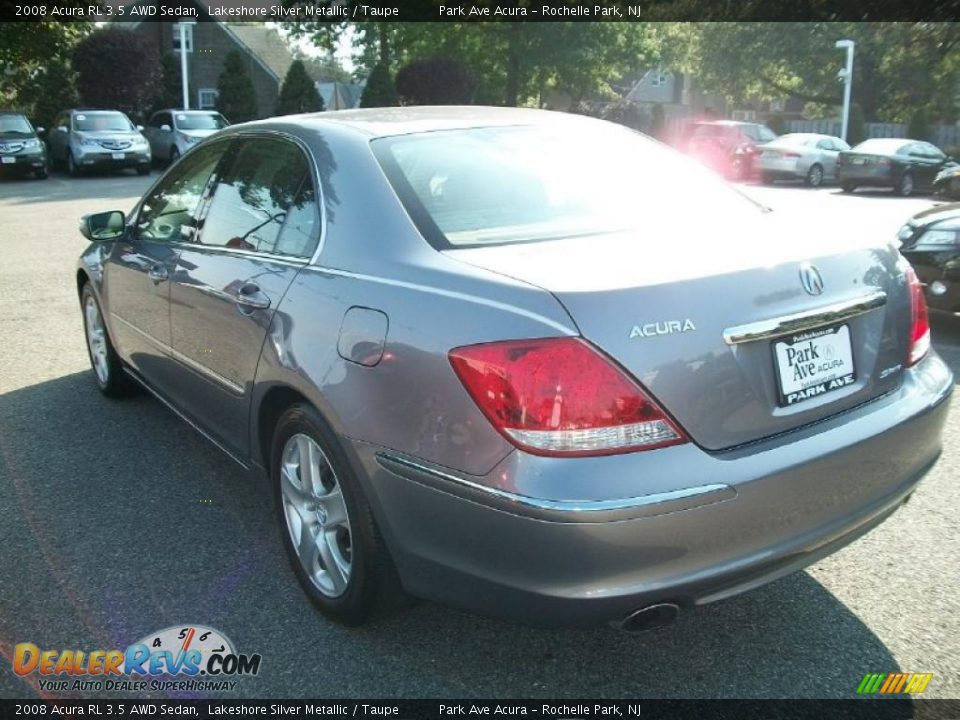 2008 Acura RL 3.5 AWD Sedan Lakeshore Silver Metallic / Taupe Photo #5