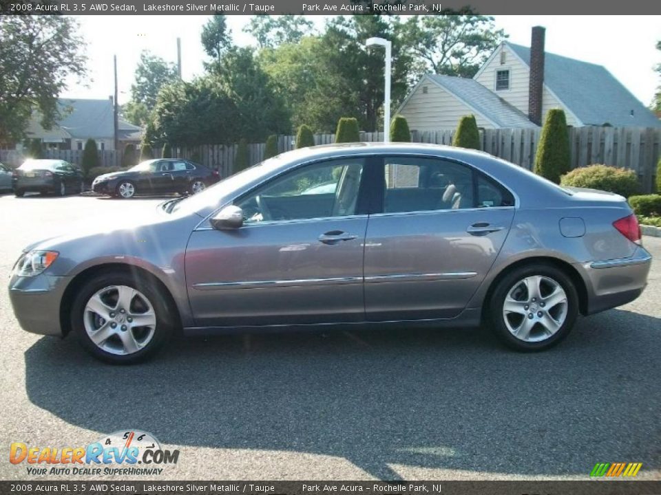 2008 Acura RL 3.5 AWD Sedan Lakeshore Silver Metallic / Taupe Photo #6