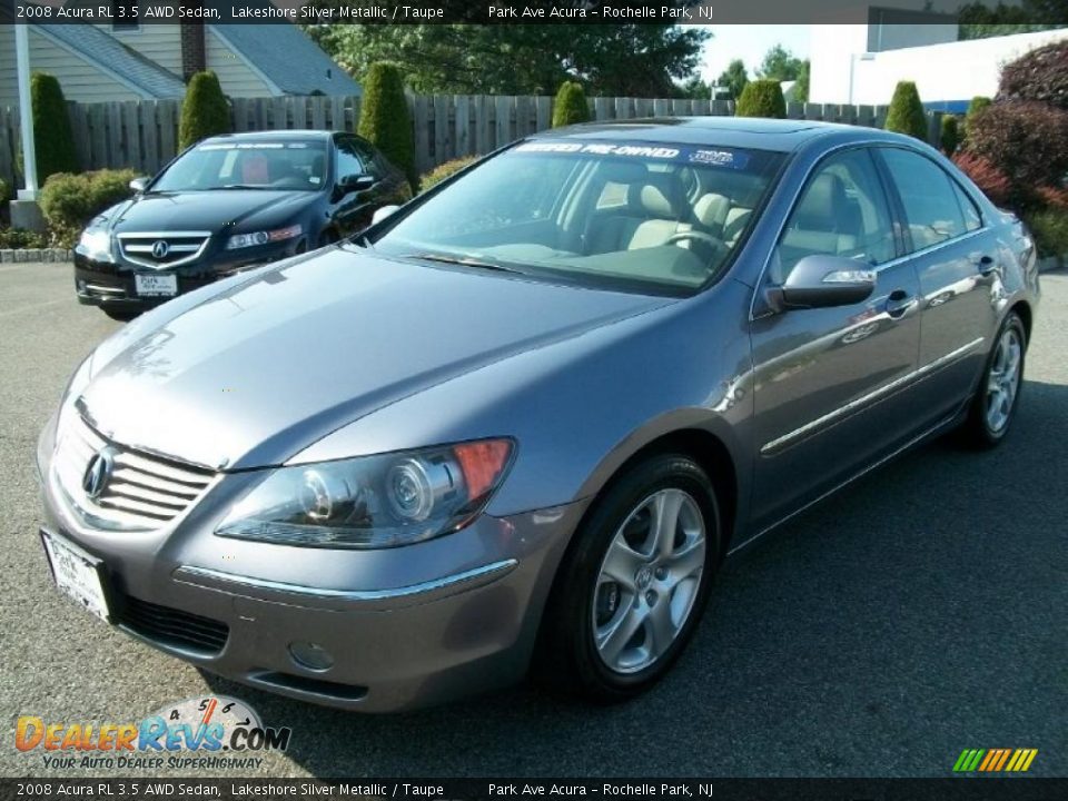 2008 Acura RL 3.5 AWD Sedan Lakeshore Silver Metallic / Taupe Photo #7