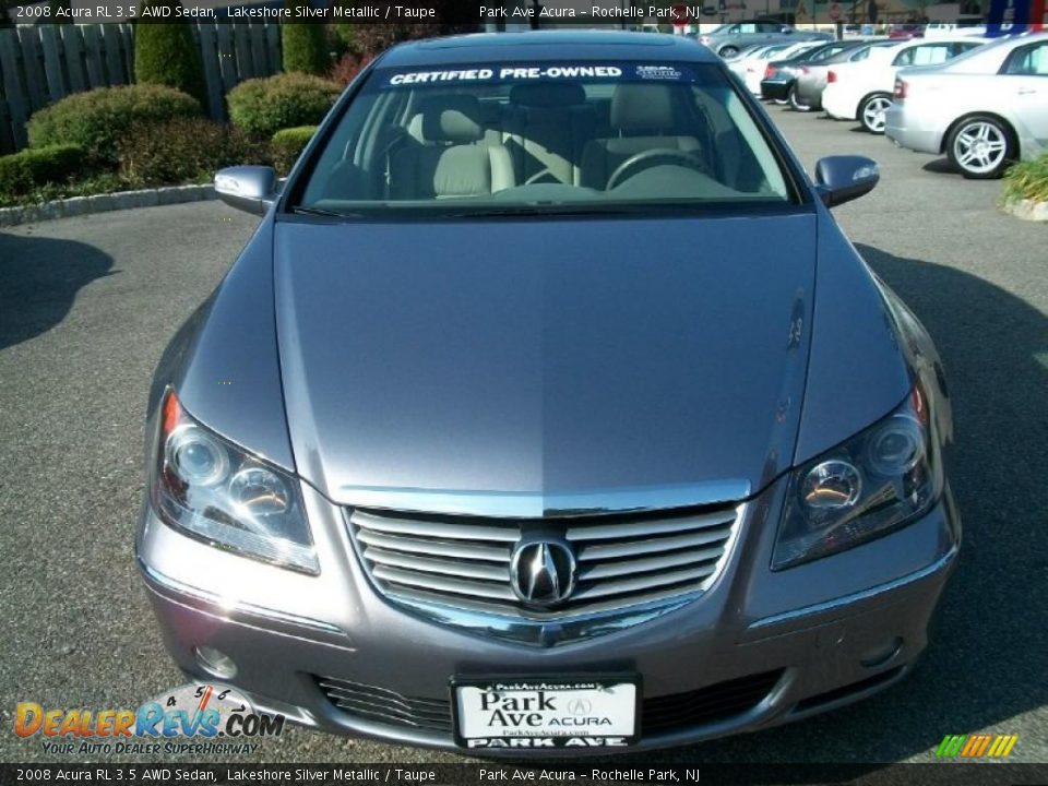 2008 Acura RL 3.5 AWD Sedan Lakeshore Silver Metallic / Taupe Photo #8