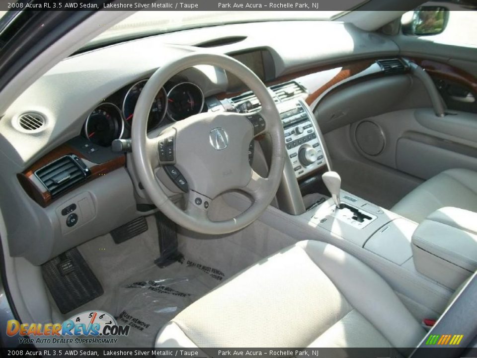 2008 Acura RL 3.5 AWD Sedan Lakeshore Silver Metallic / Taupe Photo #10