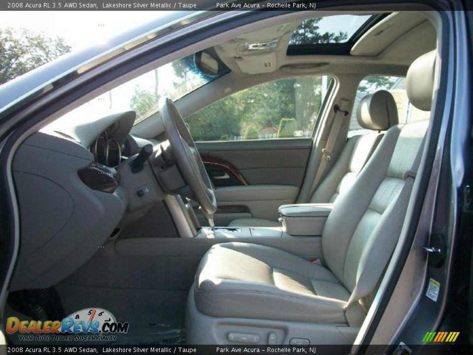 2008 Acura RL 3.5 AWD Sedan Lakeshore Silver Metallic / Taupe Photo #12