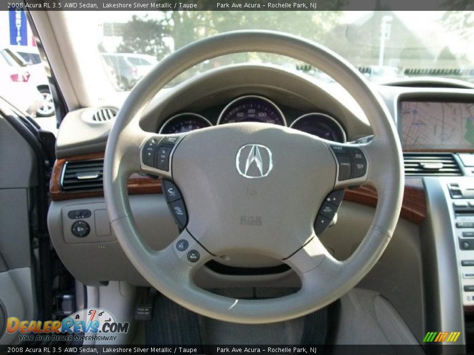 2008 Acura RL 3.5 AWD Sedan Lakeshore Silver Metallic / Taupe Photo #14