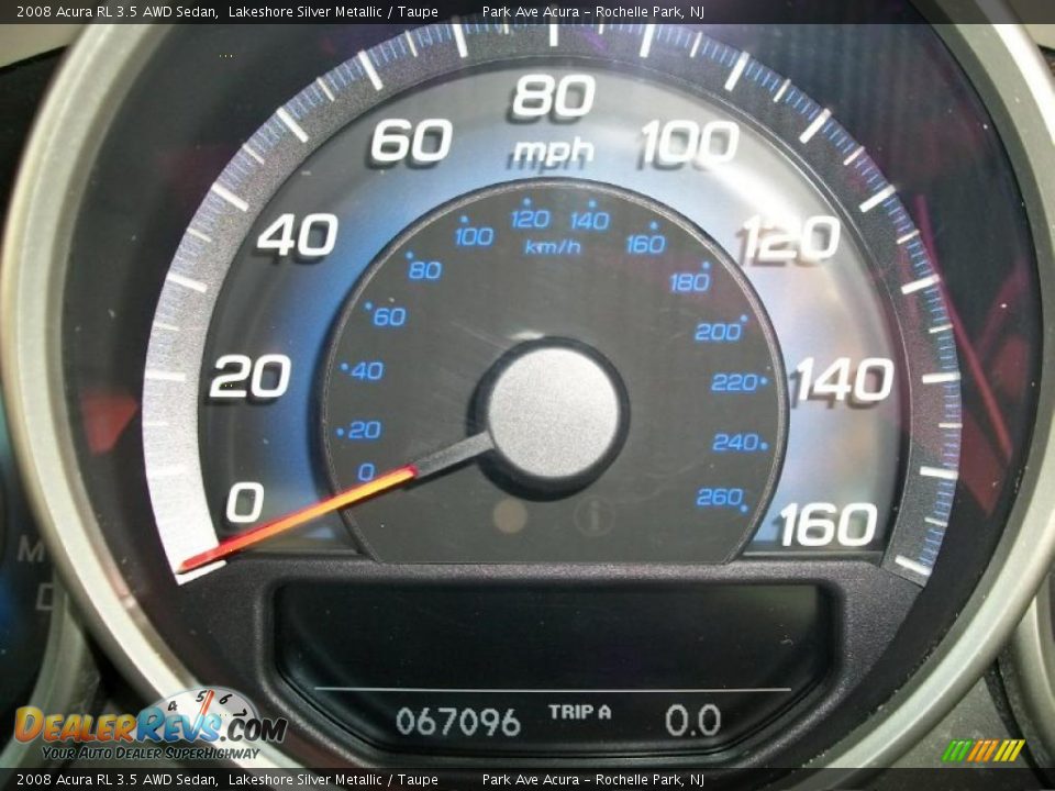 2008 Acura RL 3.5 AWD Sedan Lakeshore Silver Metallic / Taupe Photo #17