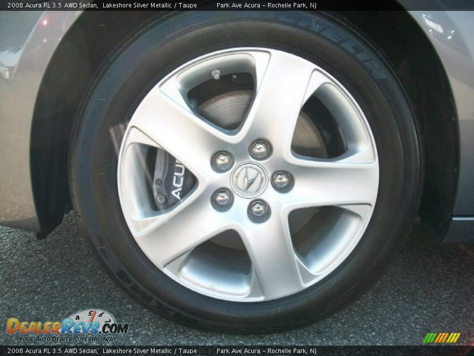 2008 Acura RL 3.5 AWD Sedan Lakeshore Silver Metallic / Taupe Photo #31