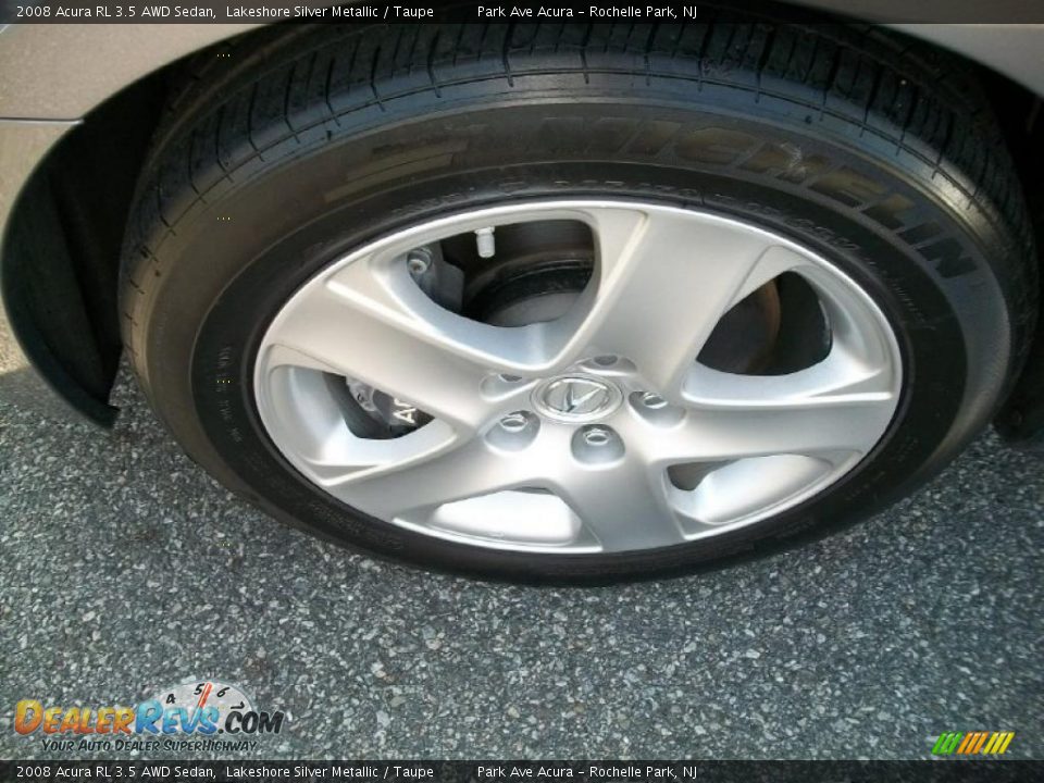 2008 Acura RL 3.5 AWD Sedan Lakeshore Silver Metallic / Taupe Photo #32