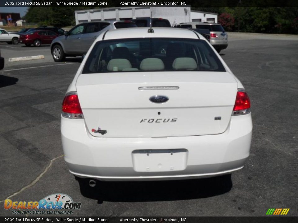 2009 Ford Focus SE Sedan White Suede / Medium Stone Photo #3