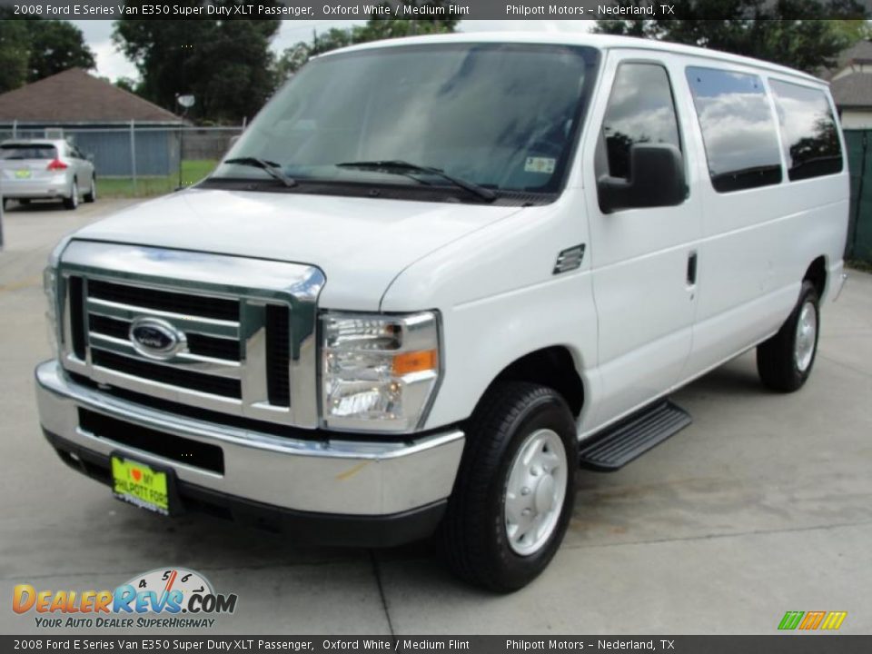 2008 Ford E Series Van E350 Super Duty XLT Passenger Oxford White / Medium Flint Photo #7