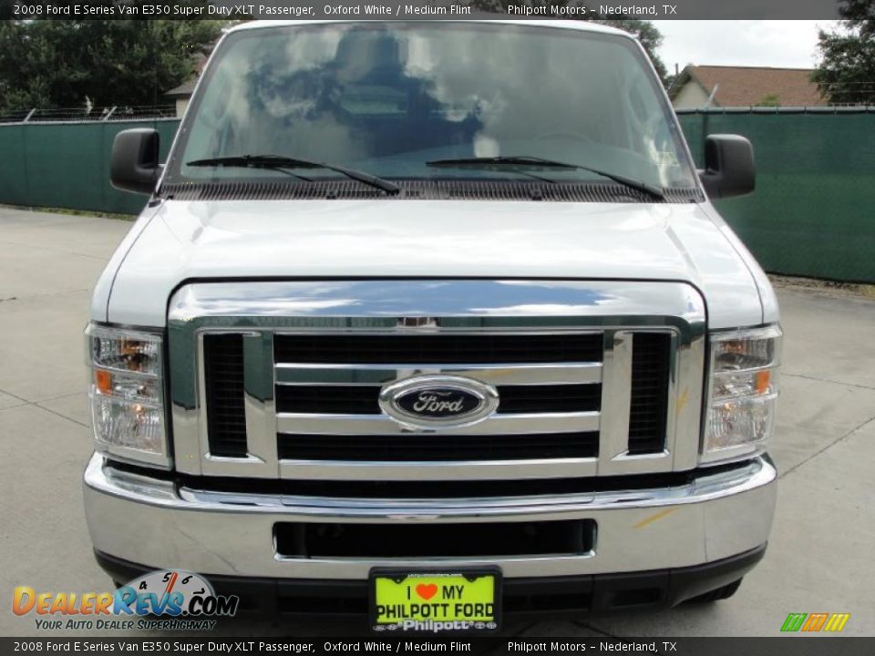 2008 Ford E Series Van E350 Super Duty XLT Passenger Oxford White / Medium Flint Photo #8
