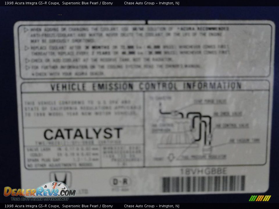 1998 Acura Integra GS-R Coupe Supersonic Blue Pearl / Ebony Photo #36