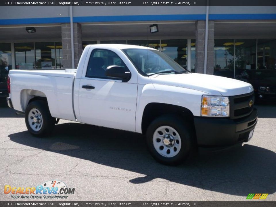 2010 Chevrolet Silverado 1500 Regular Cab Summit White / Dark Titanium Photo #1