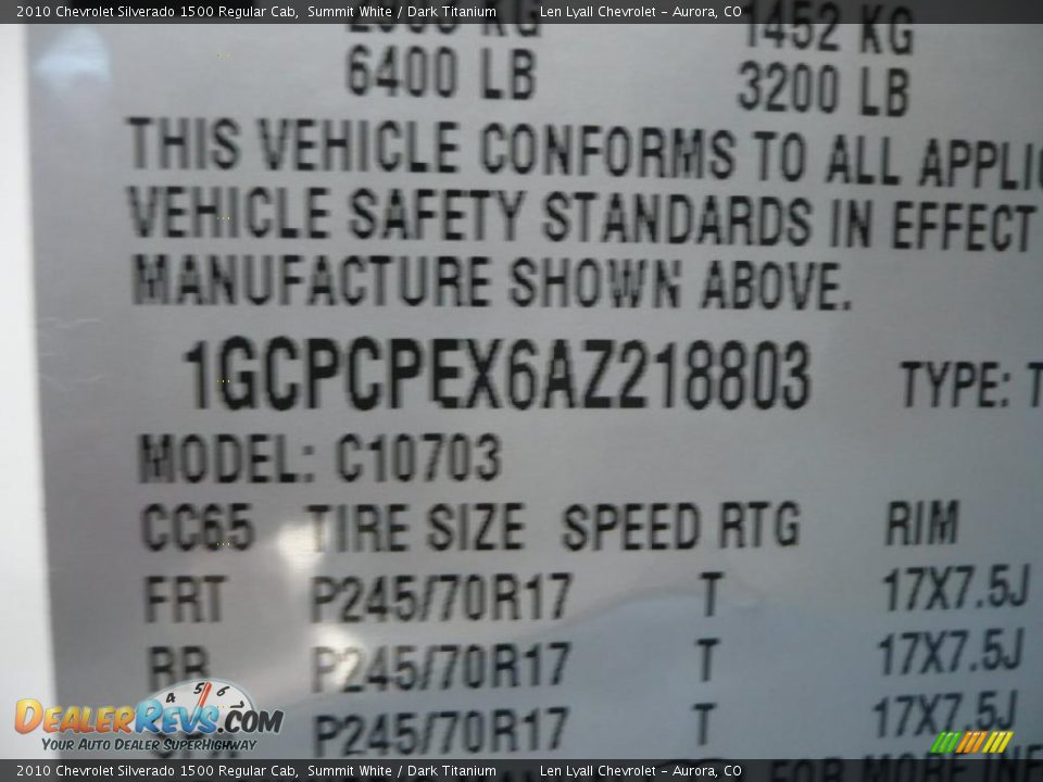 2010 Chevrolet Silverado 1500 Regular Cab Summit White / Dark Titanium Photo #22