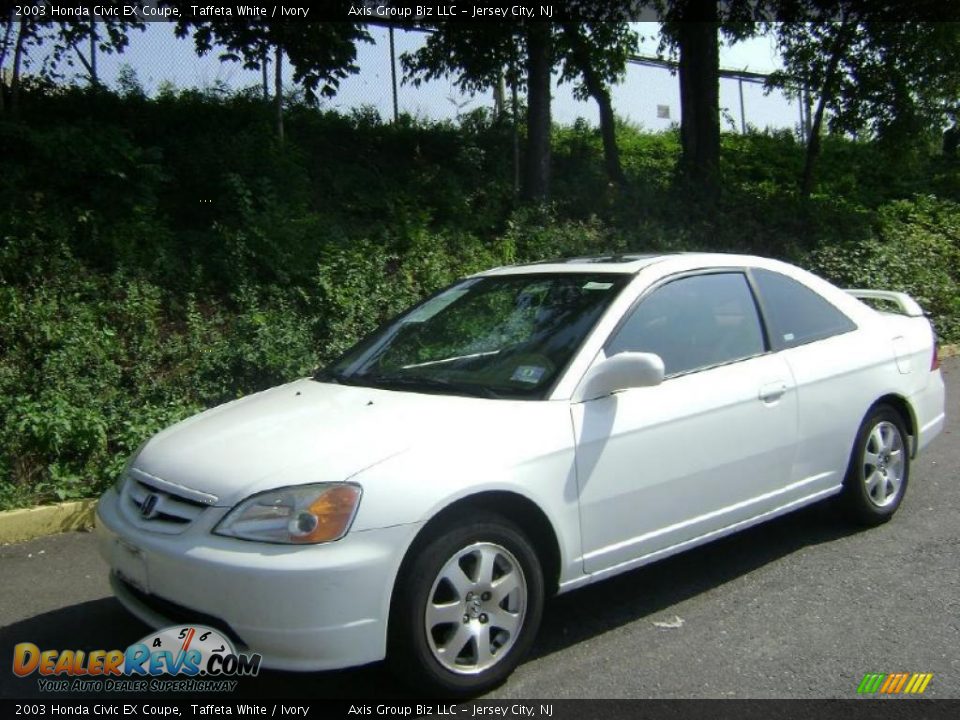 2003 Honda Civic EX Coupe Taffeta White / Ivory Photo #1