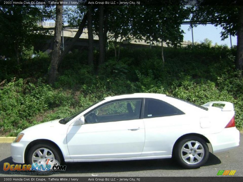 2003 Honda Civic EX Coupe Taffeta White / Ivory Photo #2