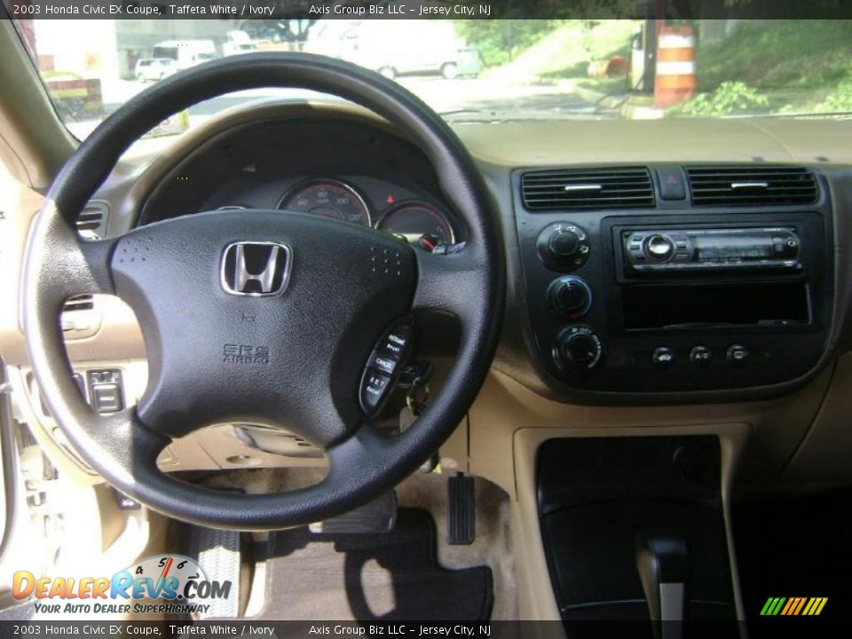 2003 Honda Civic EX Coupe Taffeta White / Ivory Photo #7