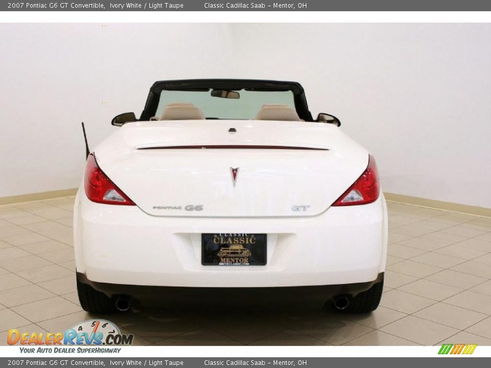 2007 Pontiac G6 GT Convertible Ivory White / Light Taupe Photo #6
