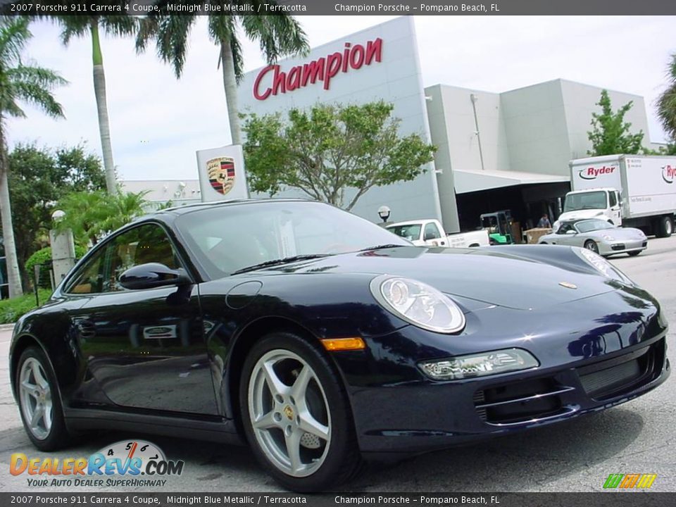 2007 Porsche 911 Carrera 4 Coupe Midnight Blue Metallic / Terracotta Photo #1