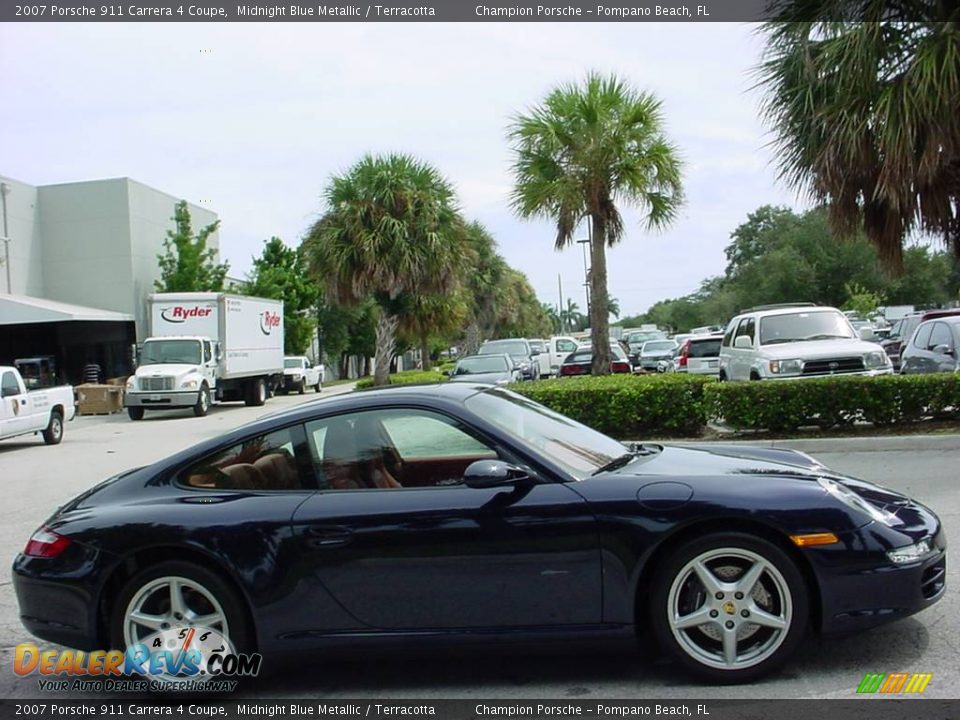 2007 Porsche 911 Carrera 4 Coupe Midnight Blue Metallic / Terracotta Photo #2