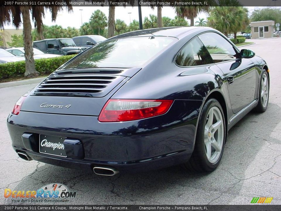 2007 Porsche 911 Carrera 4 Coupe Midnight Blue Metallic / Terracotta Photo #3