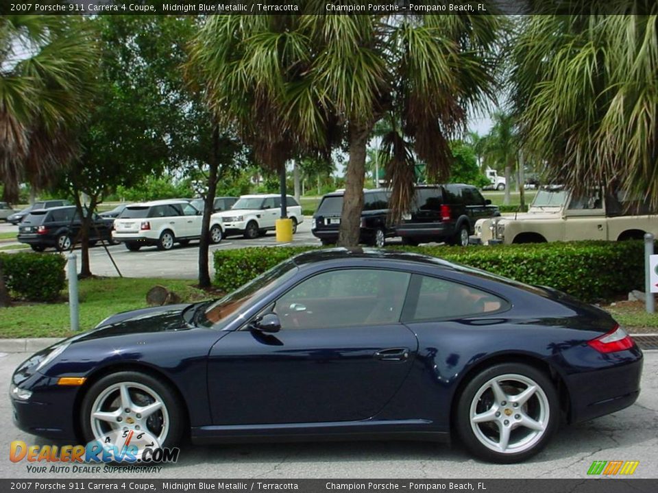 2007 Porsche 911 Carrera 4 Coupe Midnight Blue Metallic / Terracotta Photo #6