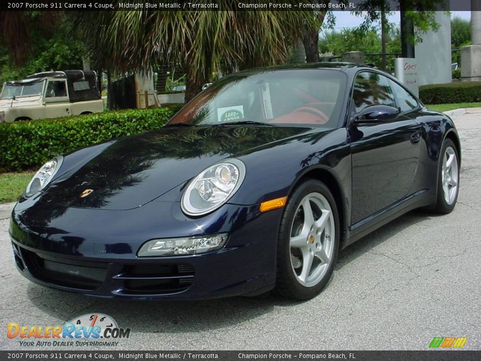 2007 Porsche 911 Carrera 4 Coupe Midnight Blue Metallic / Terracotta Photo #7