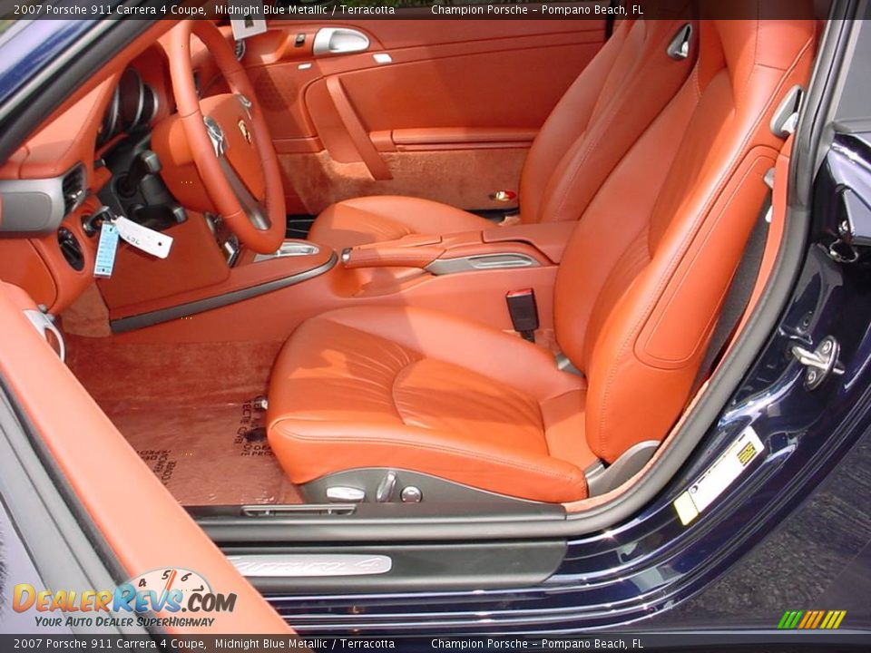2007 Porsche 911 Carrera 4 Coupe Midnight Blue Metallic / Terracotta Photo #10