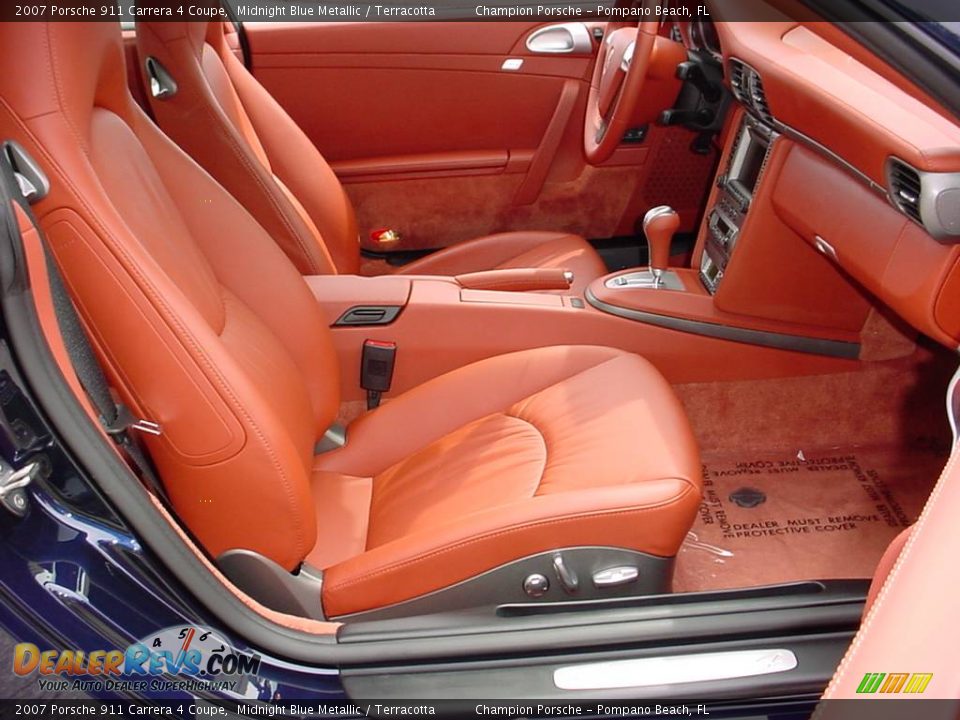 2007 Porsche 911 Carrera 4 Coupe Midnight Blue Metallic / Terracotta Photo #12