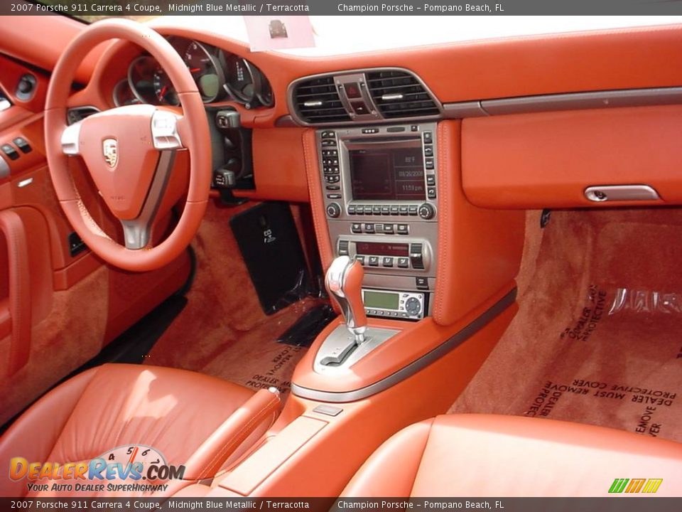 2007 Porsche 911 Carrera 4 Coupe Midnight Blue Metallic / Terracotta Photo #15
