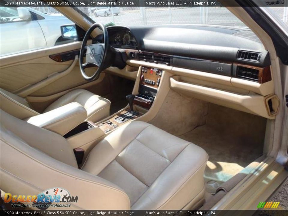 1990 Mercedes-Benz S Class 560 SEC Coupe Light Beige Metallic / Beige Photo #21