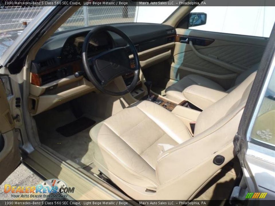 1990 Mercedes-Benz S Class 560 SEC Coupe Light Beige Metallic / Beige Photo #34