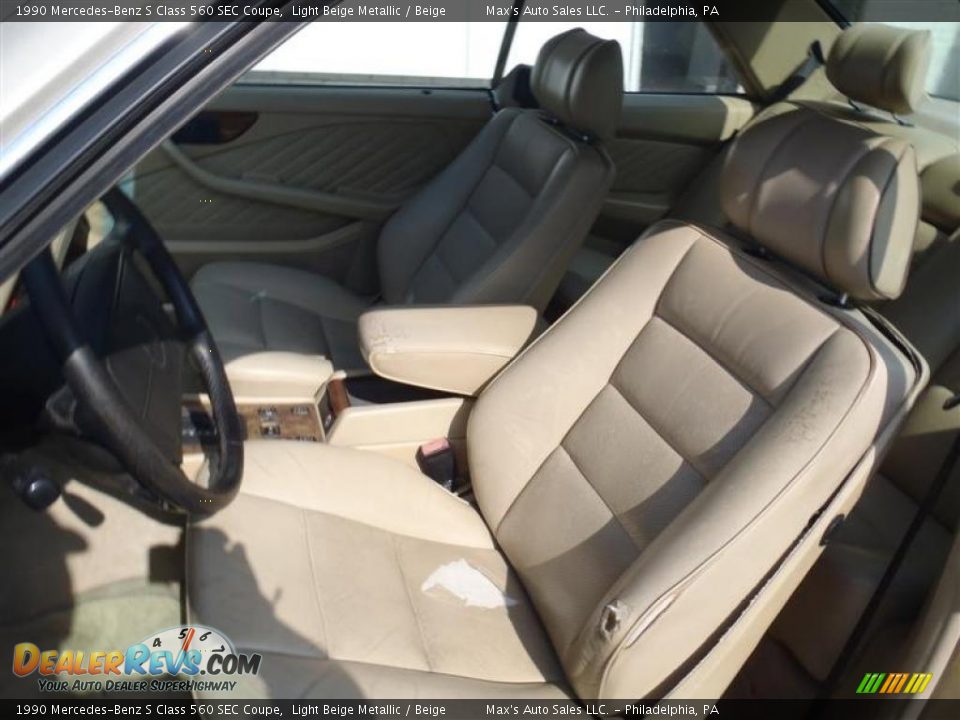 1990 Mercedes-Benz S Class 560 SEC Coupe Light Beige Metallic / Beige Photo #36